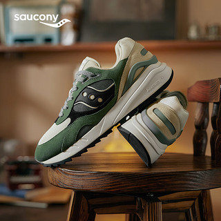 Saucony索康尼SHADOW 6000RE休闲鞋男女冬季板鞋男轻便厚底增高男运动鞋 绿米黑4 38.5码