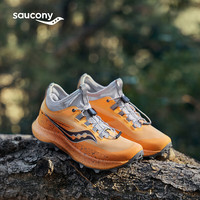 saucony 索康尼 游隼13 ST减震户外耐磨越野跑鞋女跑山运动鞋黄灰37.5
