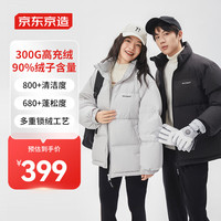 京东京造 羽绒服短款立领冬加厚外套 岩石灰 XL