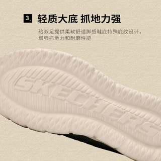 斯凯奇（Skechers）男鞋商务休闲鞋舒适一脚蹬轻便舒适时尚复古帆布鞋 海军蓝色 41.5