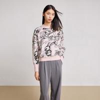 丽丽 LILY毛衣女趣味提花舒适百搭慵懒风毛衣