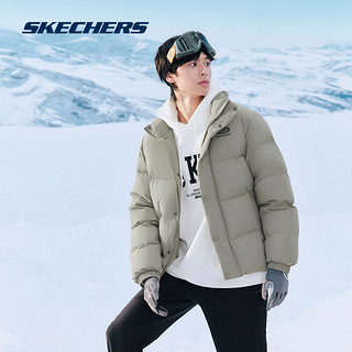 SKECHERS 斯凯奇 情侣羽绒服冬季男女同款美拉德防泼水短款立领外套