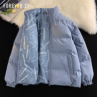 FOREVER 21棉衣男冬季立领户外防风保暖棉服双面穿休闲棉袄外套 蓝色 XL码 