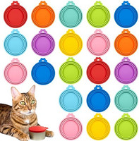 Dandat 36 件宠物食品罐盖硅胶猫粮盖可用洗碗机清洗多色罐顶适用于狗粮通用尺寸罐盖