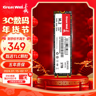 Great Wall 长城 1TB SSD固态硬盘 M.2接口SATA协议 读速550MB/S GW1000系列