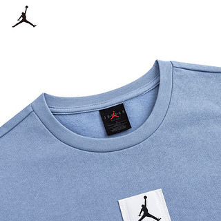 NIKE JORDAN耐克AJ童装男童加绒卫衣24400克薄绒保暖儿童上衣 阿什利蓝 110/52(4)