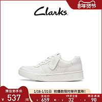 Clarks 其乐 艺动系列女鞋平底透气休闲小白鞋白色板鞋单鞋