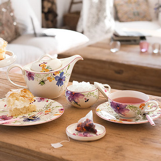 德国唯宝（Villeroy&Boch）紫色系列  陶瓷欧式茶壶下午茶  创意咖啡杯碟礼盒套装 2杯2碟 （茶杯240ml）