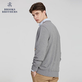 布克兄弟（BrooksBrothers） 男春秋圆领纯棉Henry羊图案贴片卫衣 0007-灰色 XL