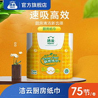 Hygienix 洁云 厨房用纸巾干一次性湿两用吸水纸吸油卷纸厨房专用用纸 1包2个