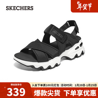 斯凯奇（Skechers）斯凯奇熊猫凉鞋女魔术贴凉鞋119710 黑色/BLK 38 
