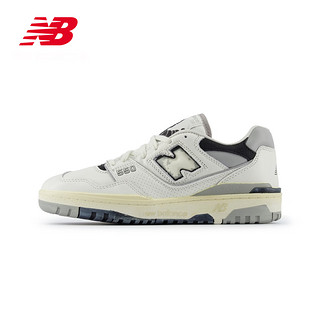 NEW BALANCE 板鞋男鞋女鞋24经典复古运动休闲篮球鞋小白鞋BB550系列 米白色/灰色 BB550VGB 42 (脚长26.5cm)