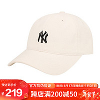 MLB 男女款棒球帽 32CP77 小标NY款 米色