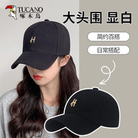 TUCANO啄木鸟【明星同款】帽子女棒球帽防晒帽遮阳帽男鸭舌帽男太阳帽款 黑色