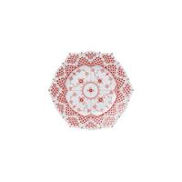 RoyalCopenhagen皇家哥本哈根宝石红全蕾丝手绘餐具餐盘盘子家用