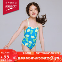 速比涛（Speedo）儿童泳衣 可爱印花防晒抗氯婴幼儿女童连体泳衣 断码清 蓝色/绿色 3