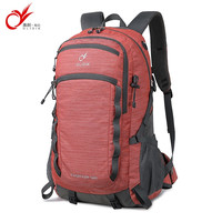 奥利帝克 背包男女双肩包专业登山包户外旅游旅行包轻便防水大容量行李包 砖红色 专业款：可拆卸悬浮透气背负系统