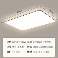 京东百亿补贴：ARROW 箭牌卫浴 LED吸顶灯 80cm 80W