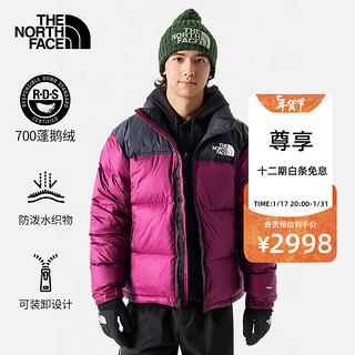 北面（The North Face）1996Nuptse高蓬鹅绒羽绒服ICON潮牌款经典秋冬3C8D KK9/玫红色 S/170