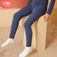 三枪儿童保暖裤男女童秋冬内穿双面绒厚防寒护膝棉毛长裤