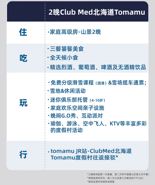 趁机票便宜，抄底入手北海道CM尾单！含正春节！Club Med北海道Tomamu度假村 家庭高级房山景2晚连住一价全包套餐