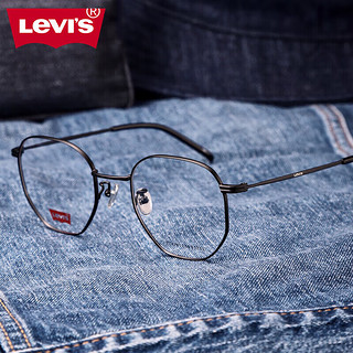 Levi's李维斯近视眼镜架文艺复古多边形可配近视防蓝光眼镜镜框 5266-C2金色