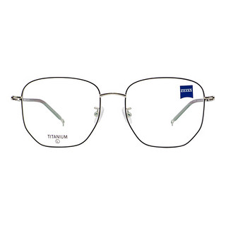 蔡司（ZEISS）光学镜架全框钛ZS23129LB 001 M男女款配镜眼镜框配蔡司防蓝光1.6 001银色/水晶灰色