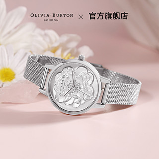 OliviaBurton手表  玫瑰女士腕表欧美小众轻奢手表钢链表