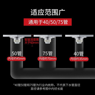 潜水艇304不锈钢防臭地漏浴室卫生间干湿阳台通用自动密封式防臭地漏 【通用干湿地漏】40/50/75管用