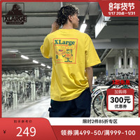 XLARGE ×123KLAN联名新款情侣短袖T恤 涂鸦艺术LOGO印花圆领上衣