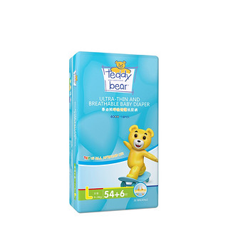泰迪熊纸尿裤 呼吸特薄超薄透气干爽婴儿宝宝尿不湿 单包L60片(8-12kg)