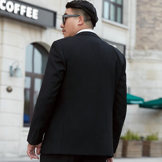 Cszxx大码西服男套装加肥加大胖子商务结婚礼上班面试职业正装 两件套 黑色 6XL适合220-240斤