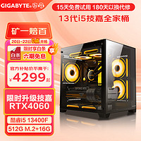 GIGABYTE 技嘉 酷睿i5 13400F台式组装电脑 配置二:i5 13400F+RTX4060 D4