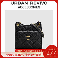 URBAN REVIVO 2023秋冬新款女士经典小香菱格单肩斜挎包UAWB30264