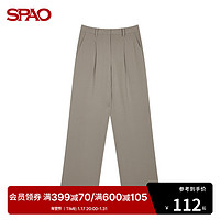 SPAO 女士西装裤秋季时尚休闲宽松直筒纯色SPTAB12W03