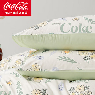 可口可乐 Coca-Cola纯棉印花床单枕头套一对装48*74cm 春色盎然