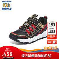 Skechers斯凯奇2024新年儿童鞋男童老爹鞋大童户外运动鞋407115L 黑色/红色/BKRD 28.5码