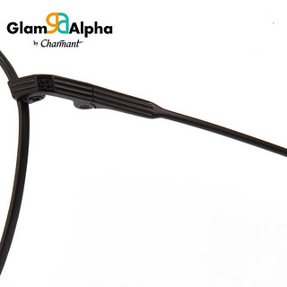 夏蒙（Charmant）GA系列眼镜架男女士全框多边形钛合金GA38202 BK1