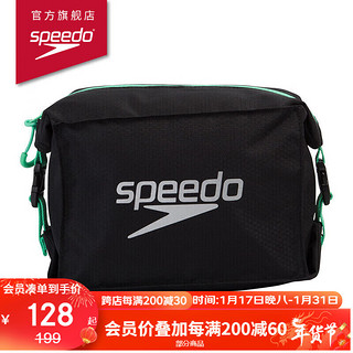 SPEEDO 速比涛 男女通用迷你运动泳包 5升 泳镜泳帽泳衣收纳袋 健身包防水包包黑色/绿色809191D712 均码