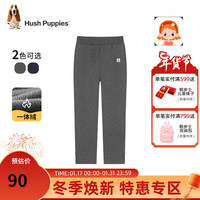 暇步士（Hush Puppies）童装儿童冬装女童裤子冬季女大童舒适一体加绒打底裤 深花灰 110cm