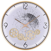 康巴丝（Compas）挂钟 创意齿轮设计个性钟表客厅石英钟卧室钟表挂墙 40CM 3383 灰色
