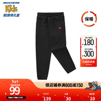 Skechers斯凯奇童装儿童运动裤秋冬款男女童长裤大童裤子保暖裤L319B023 碳黑/0018/冬季款 L