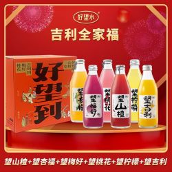 好望水 望山楂/望杏福 气泡果汁 300ml*6