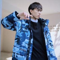 bosideng波司登极寒男士户外迷彩连帽加高领防风保暖羽绒服鹅绒冬季厚