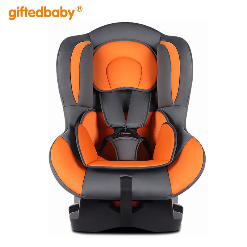 giftedbaby儿童安全座椅汽车用0-4岁宝宝新生婴幼儿简易便携式车载可躺睡觉 活力橙（普通款）
