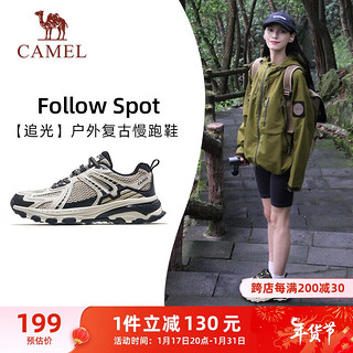 CAMEL 骆驼 追光运动鞋女全地形休闲复古慢跑鞋 K23C09L7035 蛾子灰 37