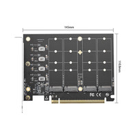 乐扩PCIe4.0x16转4xM.2(M Key)扩展卡