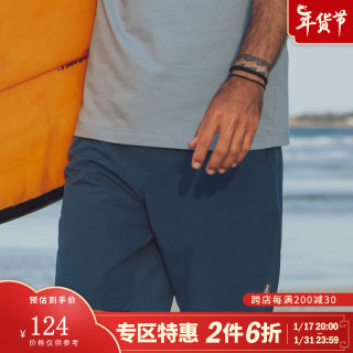 AKSERIESAK男装夏季新款复古海锚弹力直筒轻量速干休闲沙滩短裤男2314205