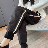 序匠白鸭绒羽绒裤女外穿冬季2023新款零下40度防寒时尚洋气加厚棉裤冬 黑色常规款(身高168以内) XL(体重125-140)