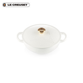 酷彩（Le Creuset）法国珐琅铸铁锅埃菲尔系列炖煮煲汤 22.cm 炖锅(白珐瑯)红色艾菲尔铁